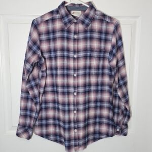 Dickies Womens Flannel Shirt‎ MePink Purple Button Autumn Soft Grunge Plaid